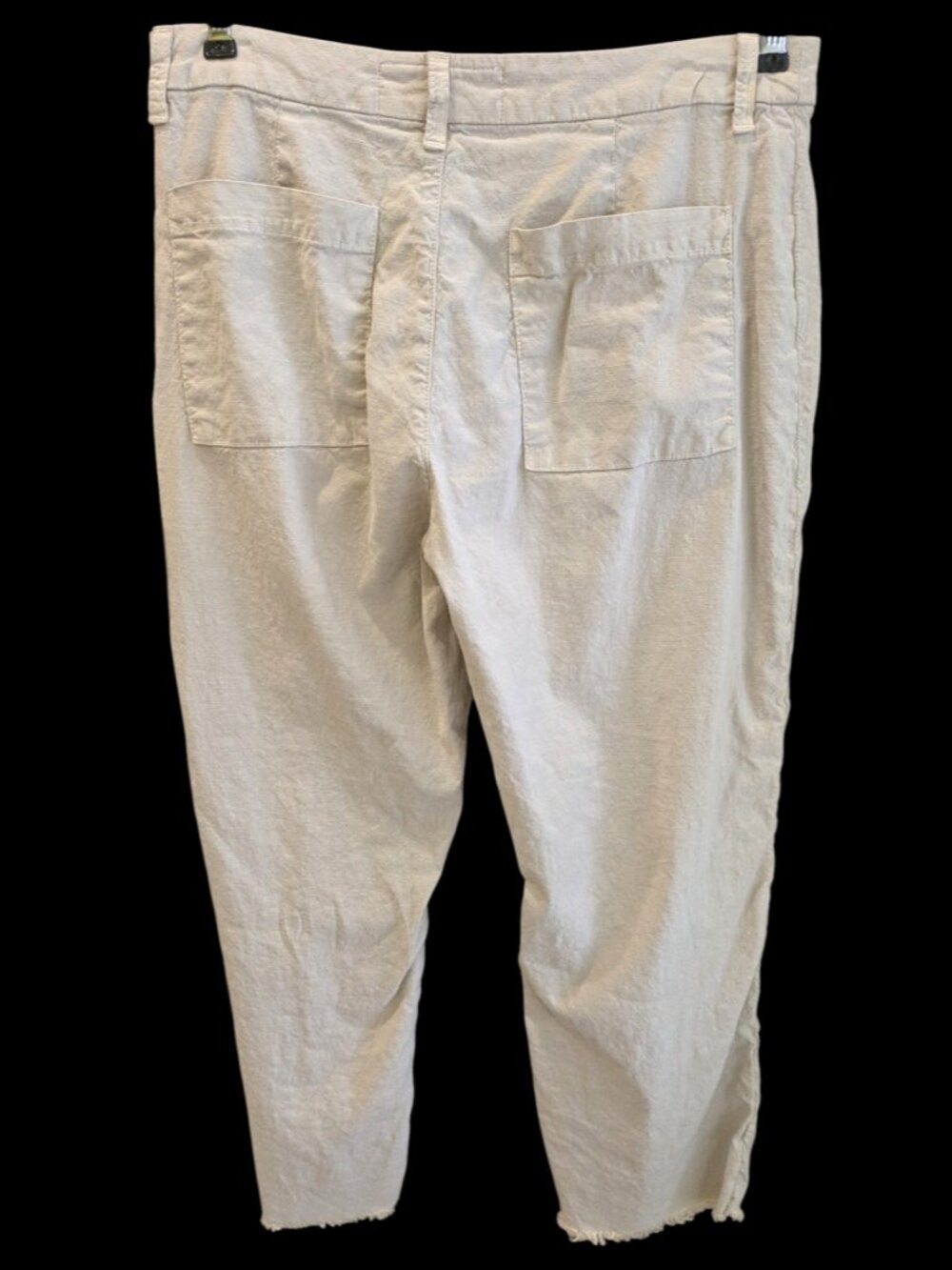 Frank & Eileen Kinsale Pants 10 Cotton Flax Crop Raw Hem Flat Front Pockets - Picture 7 of 9